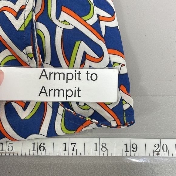 CAbi Midi Amour Dress Collar Buttons Heart Link Blue Size Small S - Picture 13 of 15